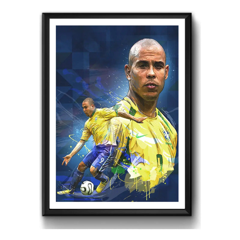 Cuadro Ronaldo Pop Art Fútbol Jugador Brasil Club Decoracion