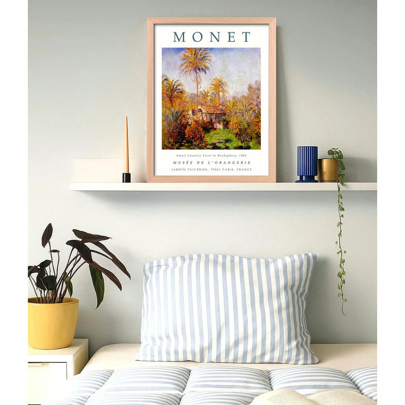 Cuadro Dormitorio Living Monet Granja Bordighera Marco Oak Marco Marrón Claro