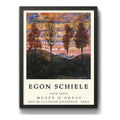 Cuadro Dormitorio Living Egon Schiele Abstracto 4 Arboles Marco Negro