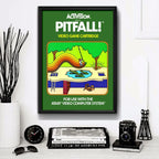 Cuadro Pitfall Atari Game Retro Videojuego Gamer Decoracion Marco Negro