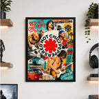 Cuadro Red Hot Chilli Peppers California Style Rock Vintage Marco Negro