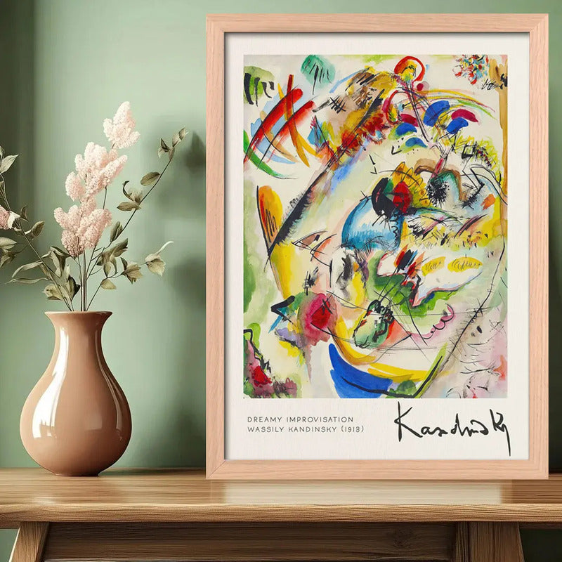 Cuadro Kandinsky Dreamy Improvisation Abstracto Marco Oak Marco Marrón Claro