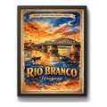 Cuadro Rio Branco Yaguarón Puente Baron Maua Retro Uruguay Marco Negro
