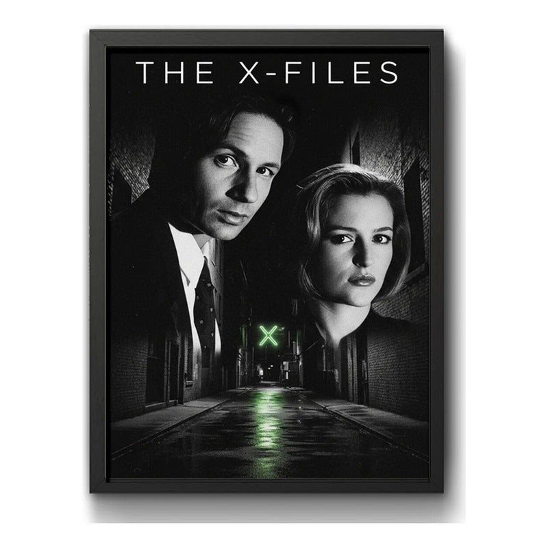 Cuadro The X-files Los Archivos X Serie Tv Arte Retro Brs2 Marco Negro