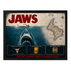 Cuadro Jaws Tiburon Mapa Pelicula Cinema Terror Spielberg Marco Negro