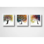 Set 3 Cuadros Árboles Coloridos Árbol Botanico Decoracion
