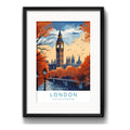 Cuadro Londres Uk Ciudad Big Ben Parlamento Con Paspartú Marco Negro