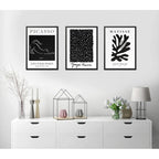 Set 3 Cuadros Picasso Matisse Kusama Black Minimalista Arte Marco Negro