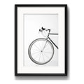 Cuadro Bicicleta Retro Vintage Blanco Y Negro 2 Con Paspartú Marco Negro