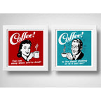 Set 2 Cuadros Café Retro Pop Art Frases Cocina Decoracion