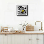 Cuadro Decoracion Living Comedor Cocina Frase Cafe Pop Art Good Things Are Going To Happen Negro