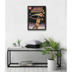 Cuadro Magic Johnson Lakers Comics Retro Baloncesto Deportes Marco Negro