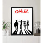 Cuadro Gorillaz Rock Naranja Mecanica Arte Musica Decoracion Marco Negro