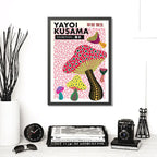 Cuadro Yayoi Kusama Minimalista Arte Con Marco Y Vidrio Yayoi Kusama 4 Negro