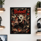 Cuadro Slipknot Corey Taylor Metal Rock Arte Banda Musica Marco Negro