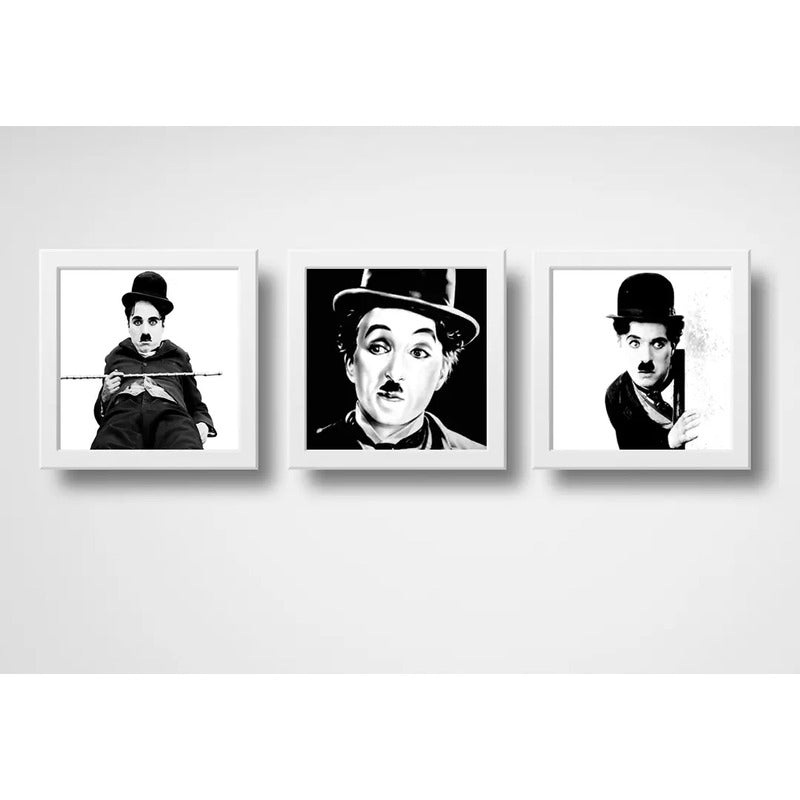Set 3 Cuadros Charlie Chaplin Pelicula Cine Retro Decoracion