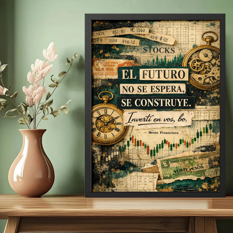 Cuadro Frase Motivacional El Futuro No Se Espera Coach Money Marco Negro