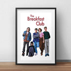 Cuadro Breakfast Club De Los Cinco Pelicula Bs3 Con Paspartú Marco Negro