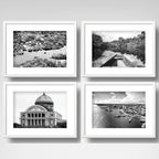 Set 4 Cuadros Manaus Amazonas Rio Selva Brasil Con Paspartu