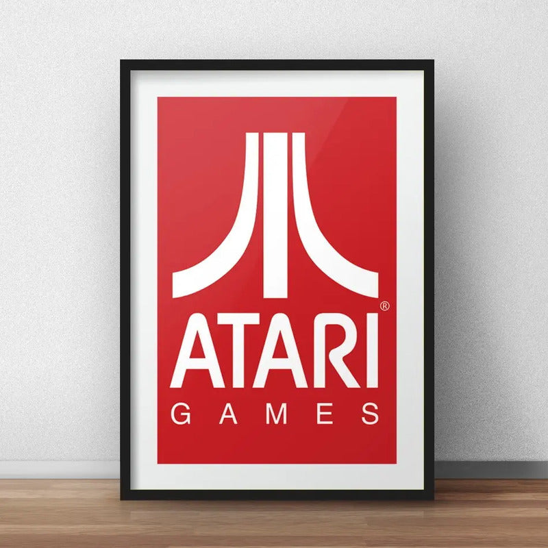 Cuadro Atari Retro Game Geek Decoracion Con Paspartú Marco Negro
