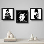 Set 3 Cuadros Charlie Chaplin Pelicula Cine Retro Decoracion