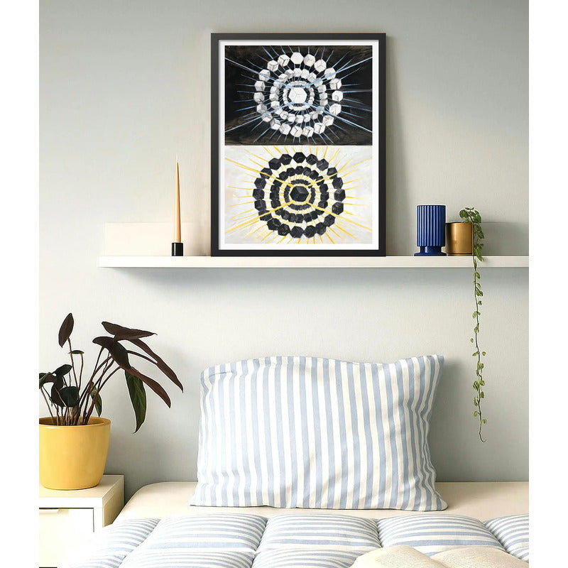Cuadro Dormitorio Living Hilma Af Klint Arte El Cisne N. 8 Marco Negro