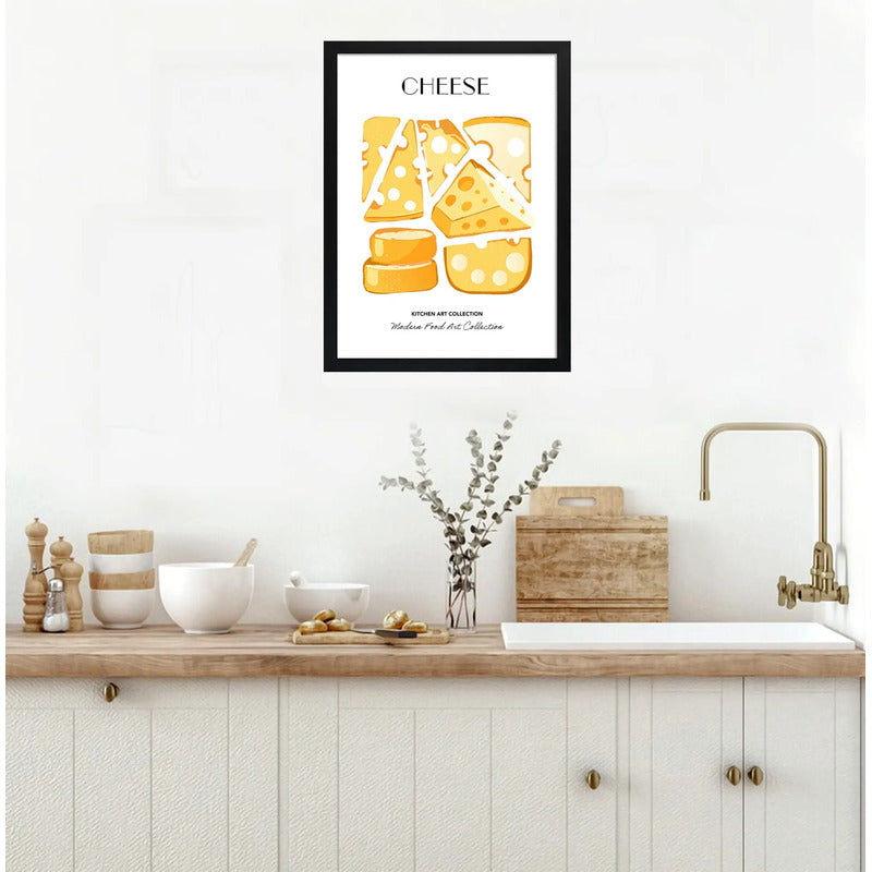 Cuadro Quesos Cheese Kitchen Art Cocina Living Vino Bar Marco Negro
