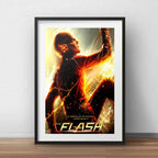 Cuadro The Flash Serie Super Heroe Comics Brs2 Con Paspartú Marco Negro