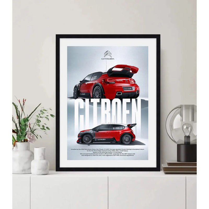 Cuadro Citroën C3 Wrc Concept Auto Carrera Decoracion Marco Negro