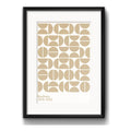 Cuadro Bauhaus Color Beige Nude Arte 53x43cm Con Paspartú Marco Negro