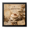 Cuadro Living Comedor Cocina Café Cappuccino Coffee Retro B2 Marco Negro