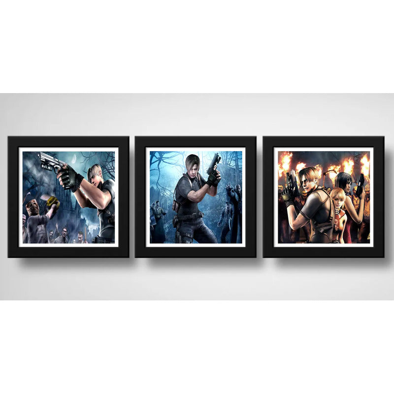 Set 3 Cuadros Resident Evil Re4 Juego Game Decoracion Geek