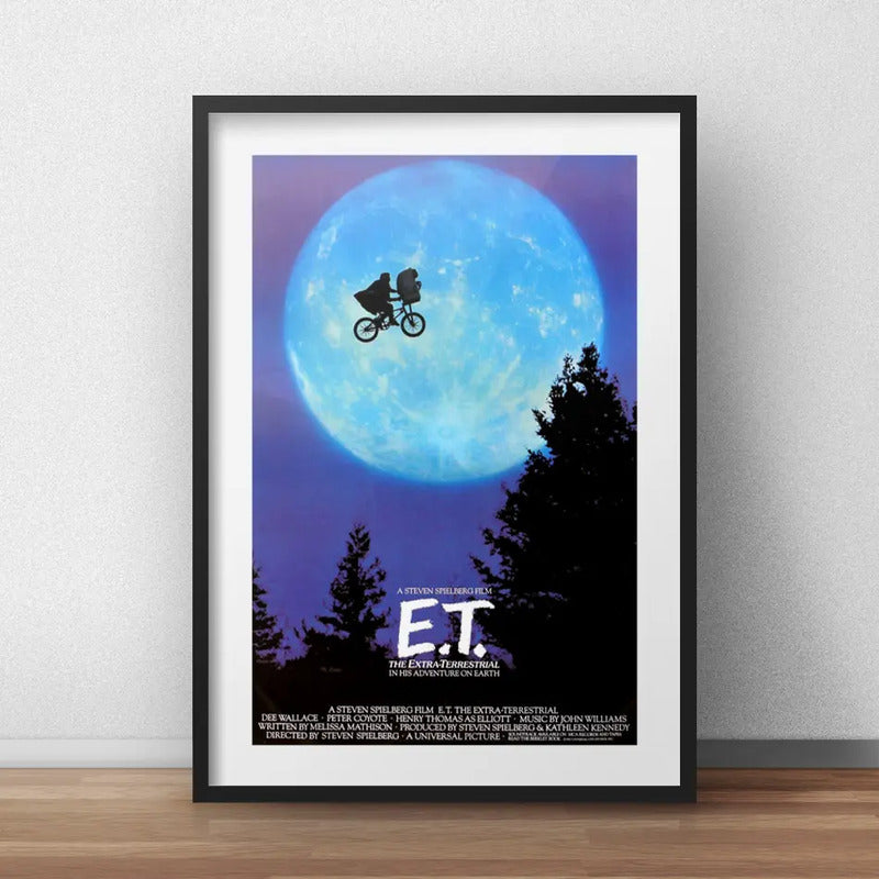Cuadro E. T. El Extraterrestre Pelicula Poster Con Paspartú Marco Negro