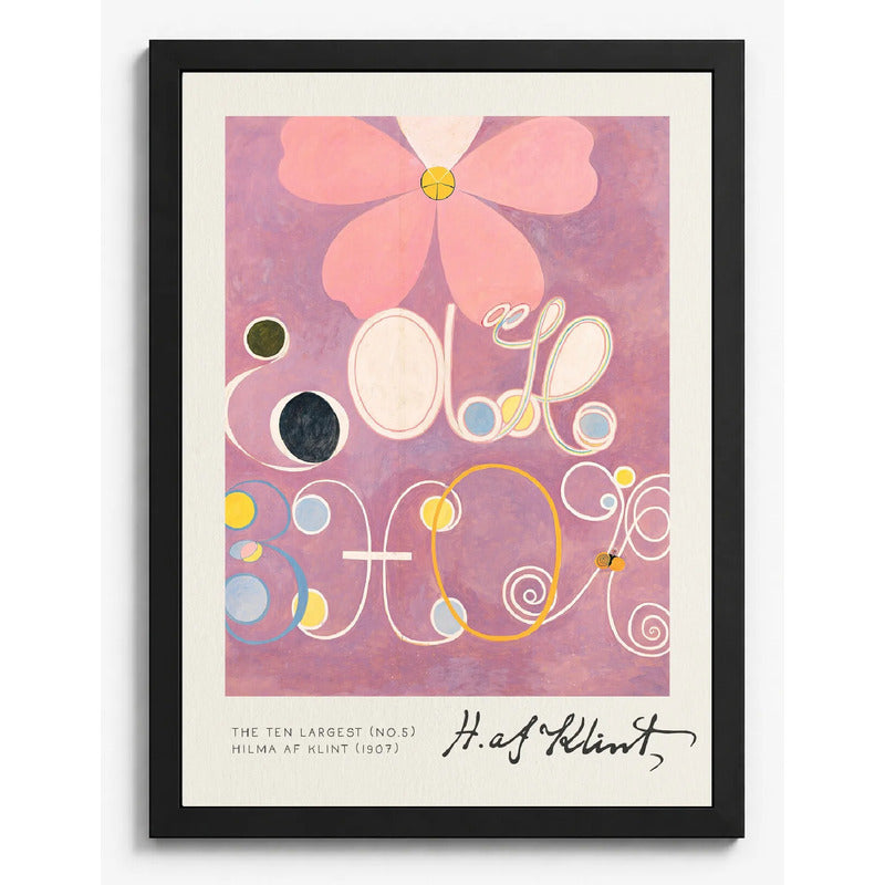 Cuadro Dormitorio Living Hilma Klint Adultez N. 5 Signature Marco Negro