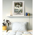 Cuadro Cisnes Amor William Morris Arte Flores Botanico Marco Blanco
