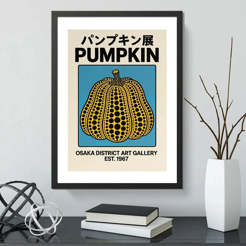 Cuadro Yayoi Kusama Pumpkin Osaka Arte Japones Decoracion Marco Negro