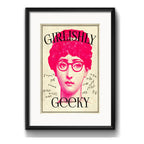 Cuadro Chica Geek Pop Art Decoracion Con Paspartú Marco Negro