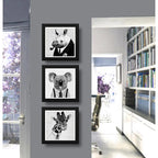 Set 3 Cuadros Rinoceronte Koala Jirafa Hispter Animales Arte