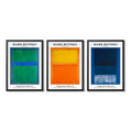 Set 3 Cuadros Living Dormitorio Mark Rothko Arte Abstracto Marco Negro