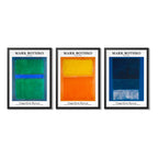 Set 3 Cuadros Living Dormitorio Mark Rothko Arte Abstracto Marco Negro