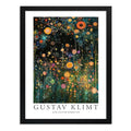 Cuadro Dormitorio Living Floral Gustav Klimt Flores Arte Marco Negro