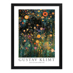 Cuadro Dormitorio Living Floral Gustav Klimt Flores Arte Marco Negro