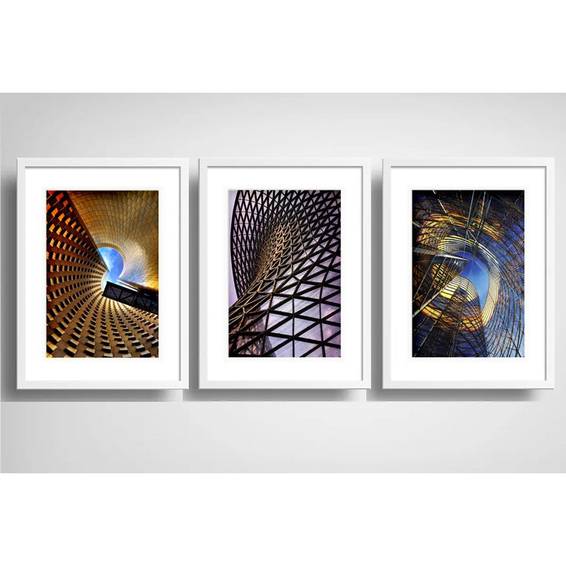 Set 3 Cuadros Arquitectura Moderna Decoracion Con Paspartu