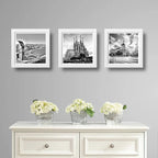 Set 3 Cuadros España Madrid Barcelona Blanco Y Negro Decora