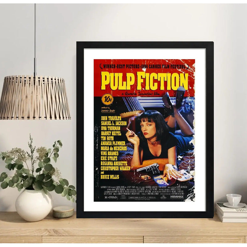 Cuadro Pulp Fiction Tiempos Violentos Pelicula Tarantino Marco Negro
