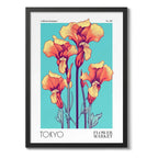 Set 3 Cuadros Flower Market Flores Asia Arte Decoracion Marco Negro