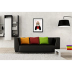 Cuadro Oso Panda Aviador Pop Art Animal Decoracion Paspartú Marco Negro