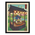 Cuadro Sonic Chef Takoyaki Asado Cocina Comida Japón Game Marco Negro