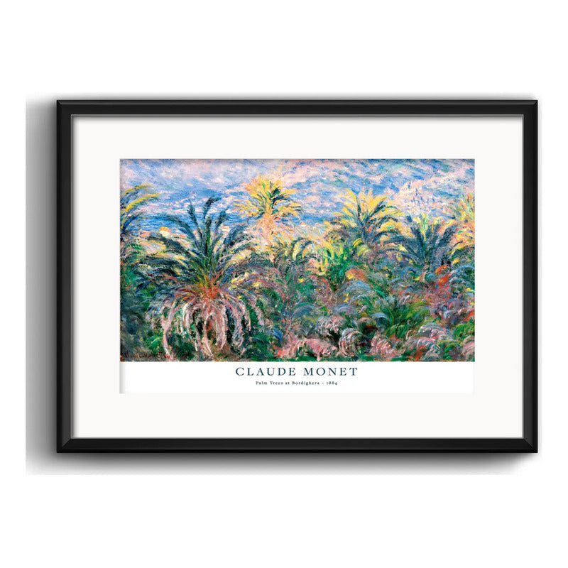 Cuadro Monet Palmeras De Bordighera 53x43cm Con Paspartú Marco Negro