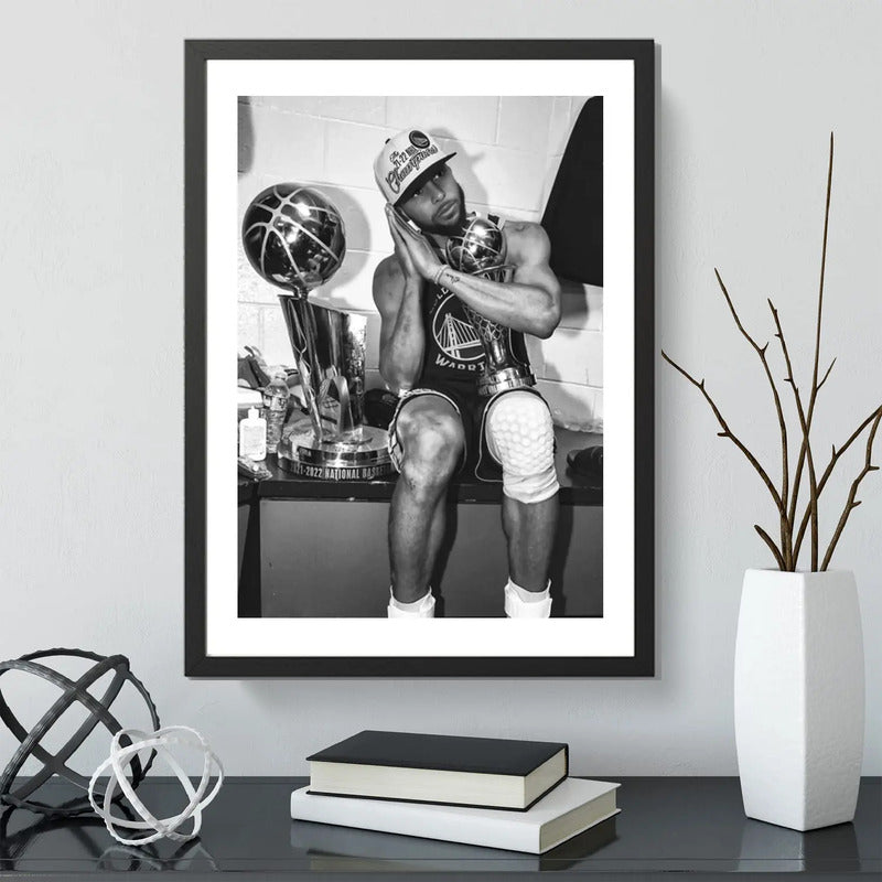 Cuadro Stephen Curry Golden State Warriors Basket Baloncesto Marco Negro